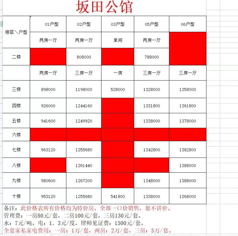 坂田公馆-一房一厅 52.8万 /套起